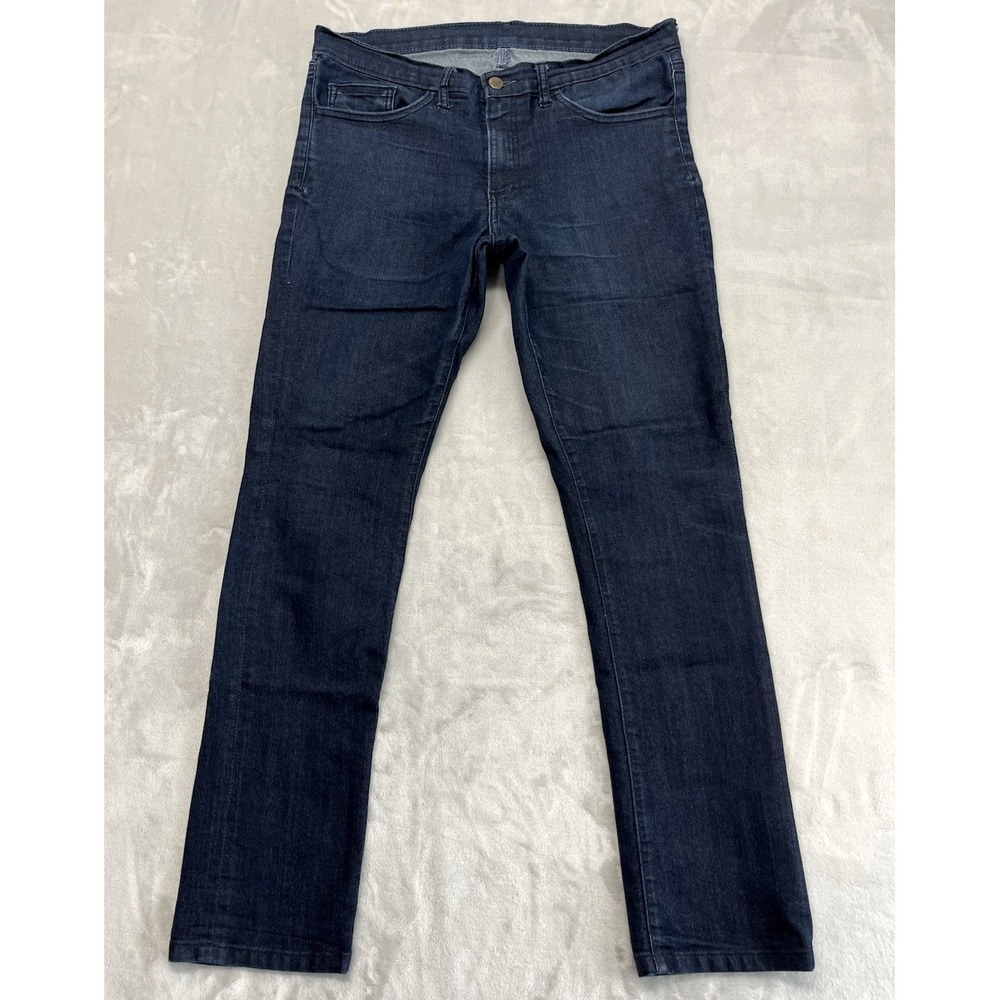 Blue Delta Jeans Men 29RW Dark Blue Hugo Mejia Stretch Straight Slim USA Preppy